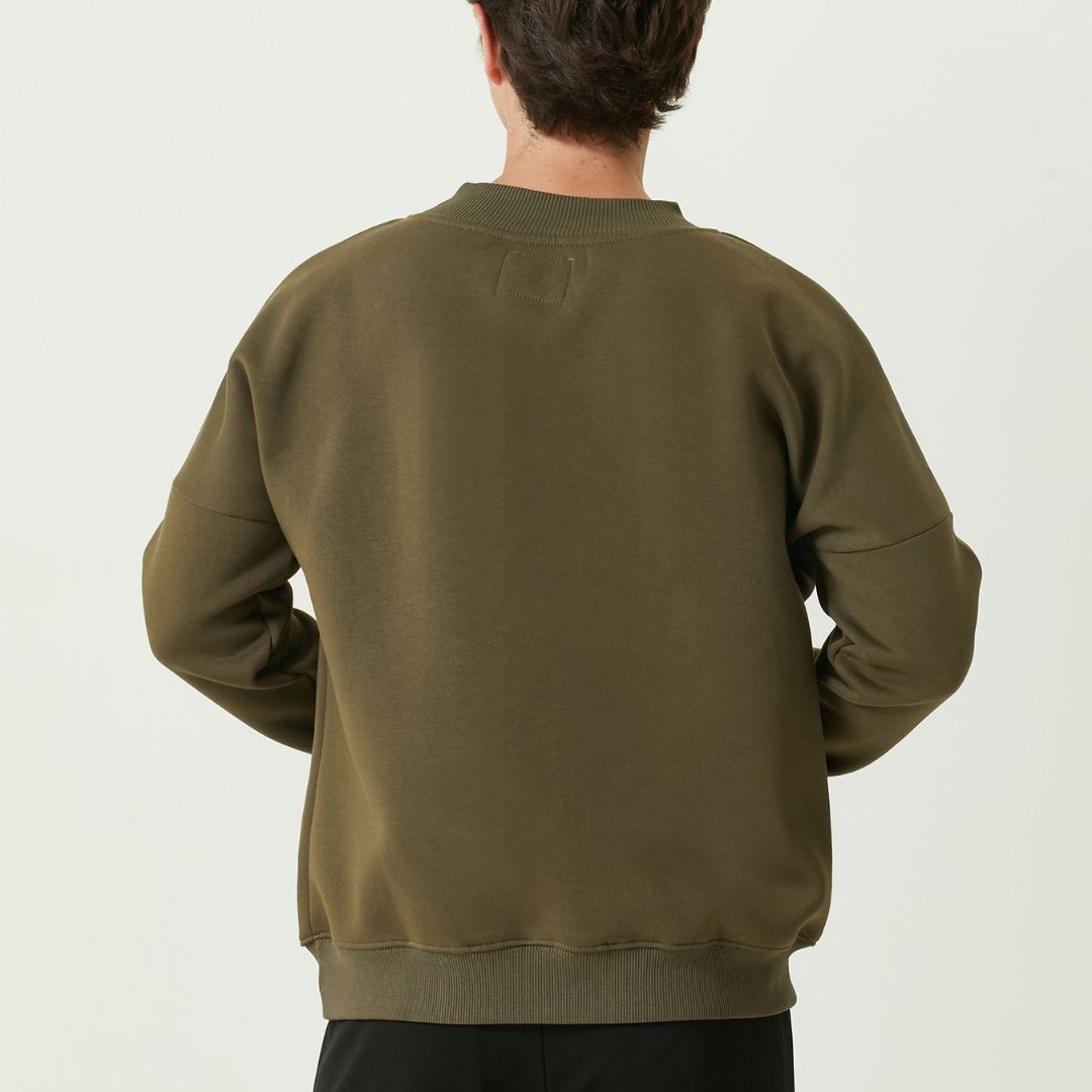 Mons Bons Men's Crew Neck Sweatshirt | Khaki