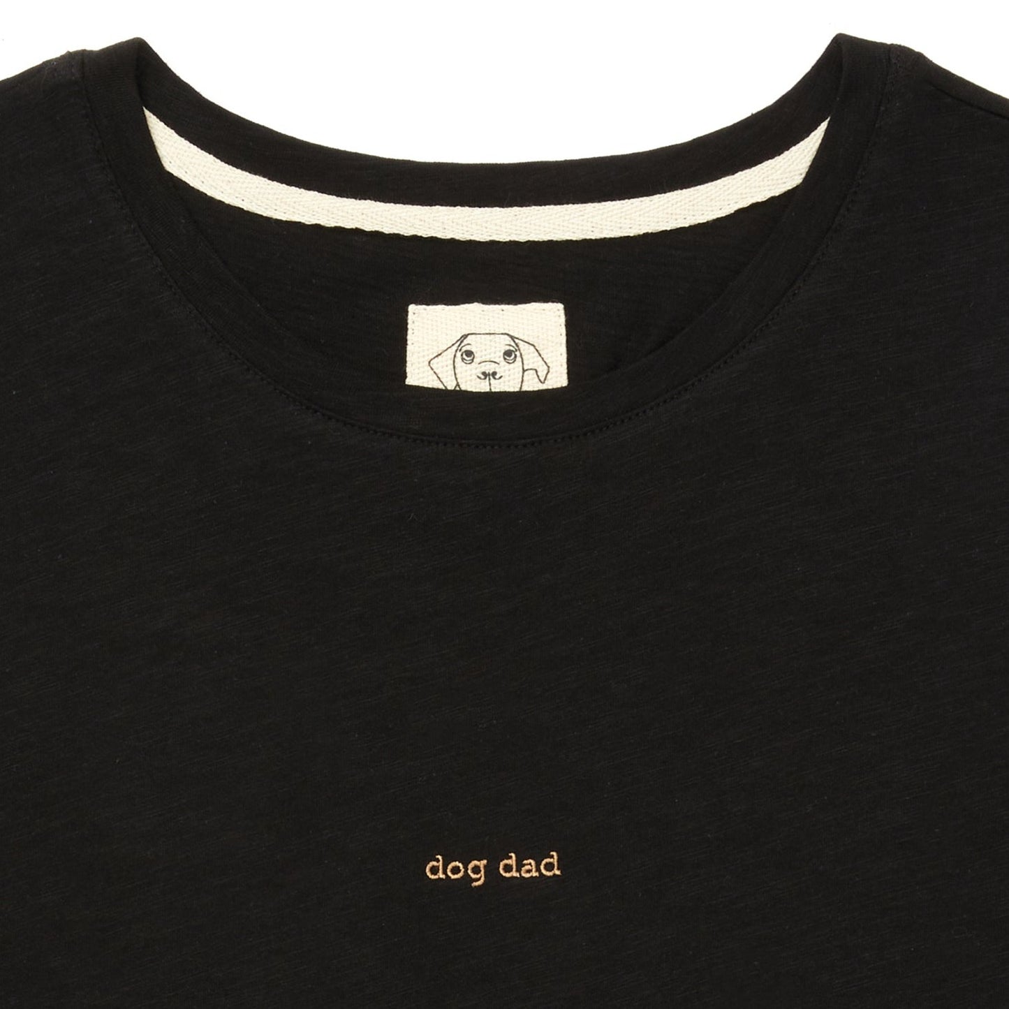 Oversize "dog dad" nakışlı t-shirt - siyah
