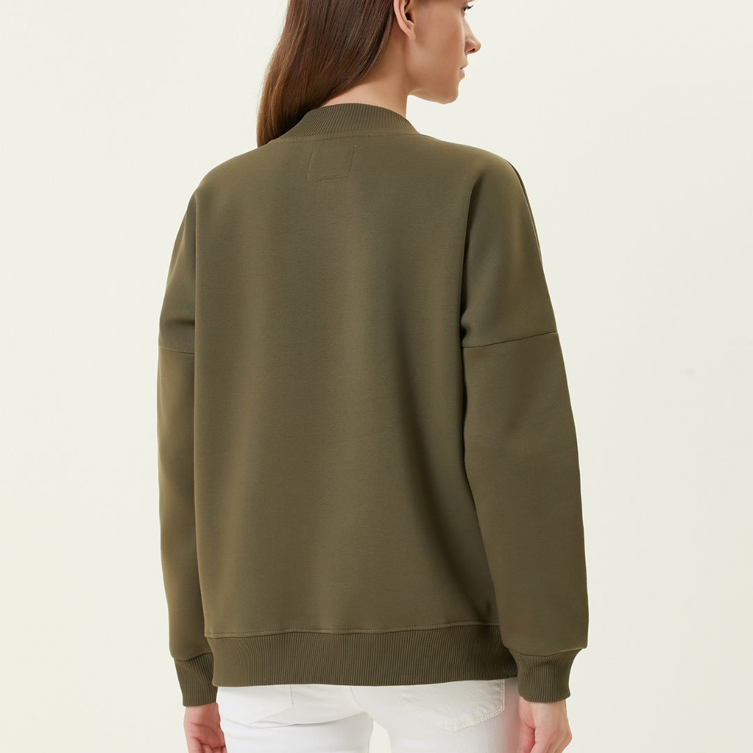 Dog Person Nakışlı Kadın Sweatshirt Haki