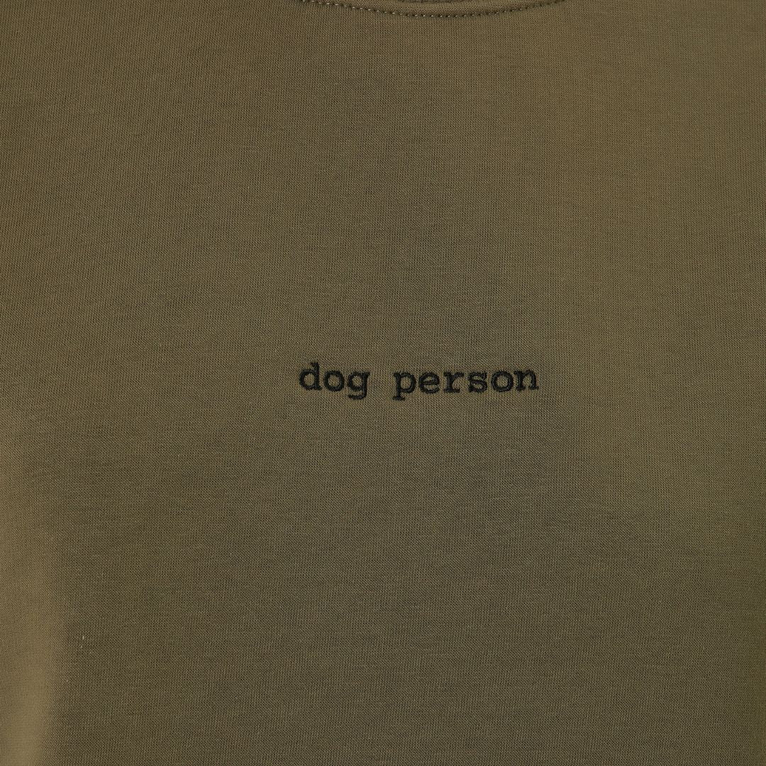 Dog Person Nakışlı Kadın Sweatshirt Haki