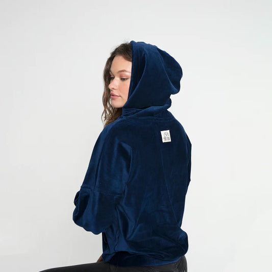 MB: Velvet Oversize Hoodie Lacivert