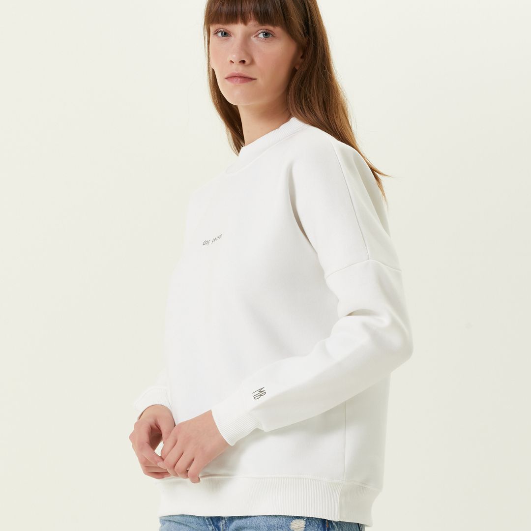 Dog Person Nakışlı Kadın Sweatshirt Beyaz