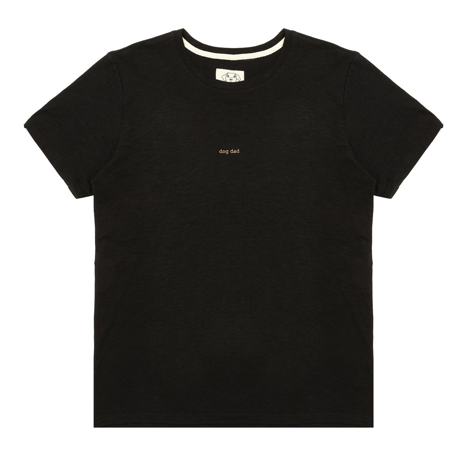 Oversize "dog dad" nakışlı t-shirt - siyah