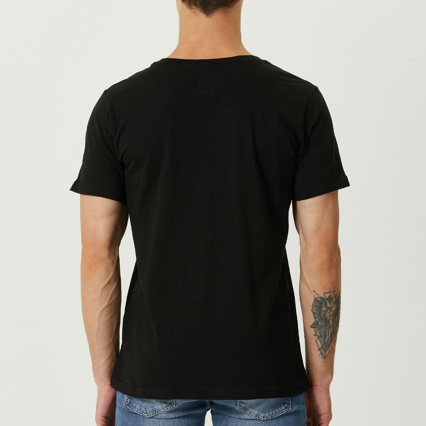 Oversize "dog dad" nakışlı t-shirt - siyah