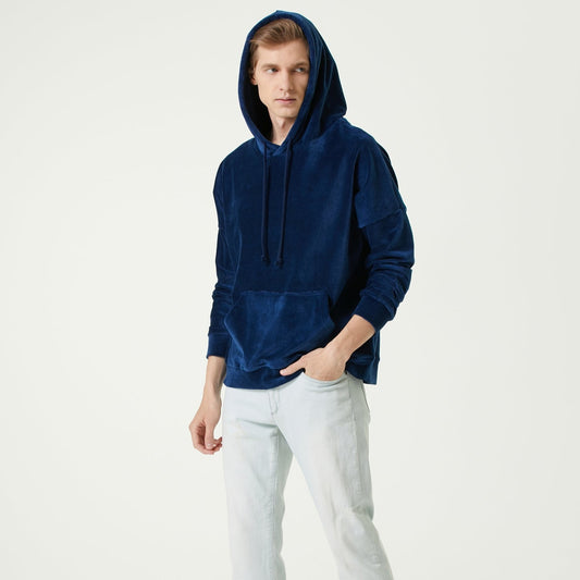 MB: Velvet Oversize Hoodie Lacivert