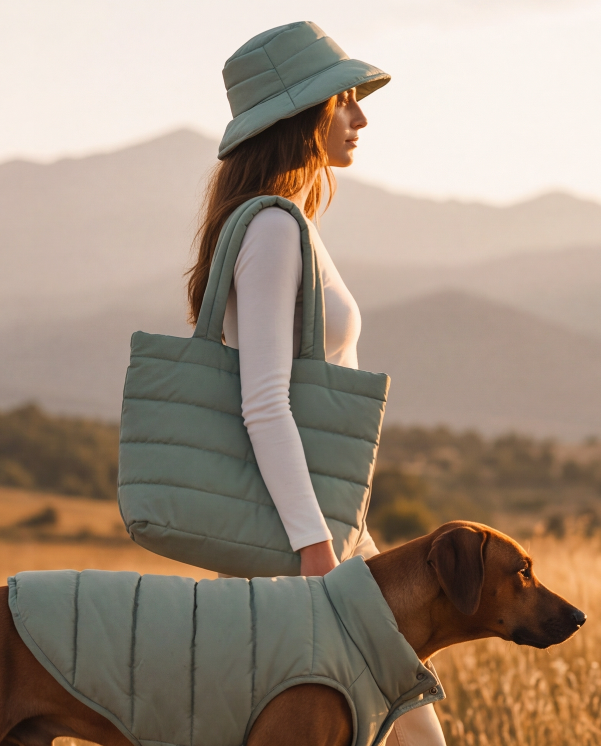 Puffer Tote Bag | Sage